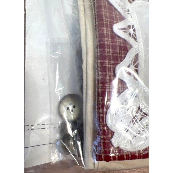 Friends Are Forever Doll Kit With Muslin Body Straw Hat Red Plaid Fabric Lace De - Picture 5 of 6